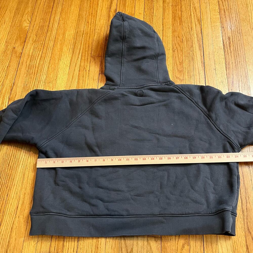 Outdoor Voices Hoodie Womens XL Gray Sweatshirt Crop Heavyweight Pullover - Picture 5 of 9